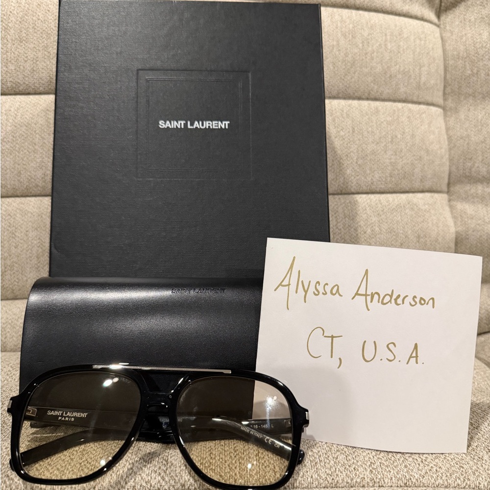 Saint Laurent Black Square Sunglasses with Gradient Lenses SL 545